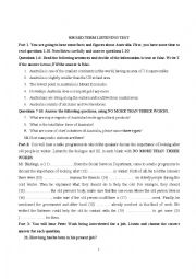 English Worksheet: listening test