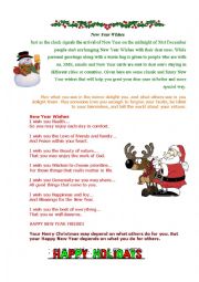 English Worksheet: New Year Wishes