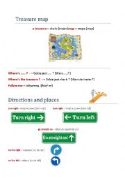 English Worksheet: Treasure map