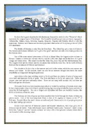 English Worksheet: Reading Comprehension - Sicily