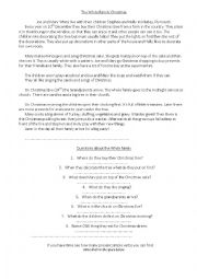 English Worksheet: The White family Christmas