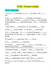 English Worksheet: test TO BE (elementary)