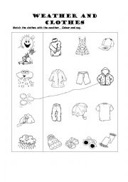 English Worksheet: Weather and clothes