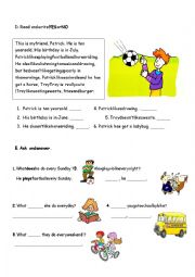 English Worksheet: DO - DOES - READING