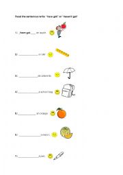 English Worksheet: have got