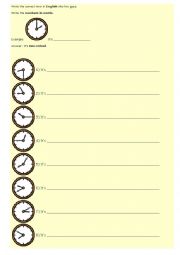 English Worksheet: Telling the time