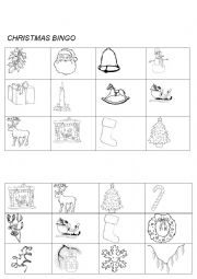 English Worksheet: CHRISTMAS BINGO