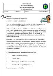 English Worksheet: reading