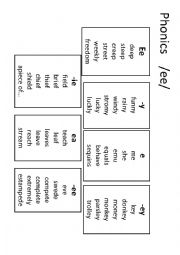 English Worksheet: Phonics ee