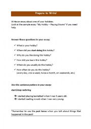 English Worksheet: writing assignment