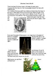 English Worksheet: Christmas tree in the UK