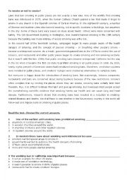 English Worksheet: TO SMOKE OR NOT TO SMOKE