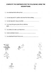 English Worksheet: Complete the sentences
