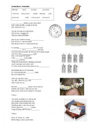 English Worksheet: James Blunt - Postcards worksheet