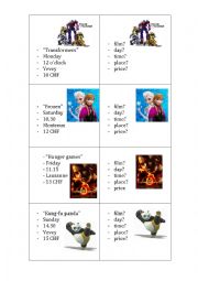 English Worksheet: Inviting to the cinema