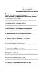English Worksheet: Polite Requests Worksheet
