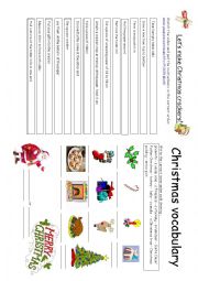 Making Christmas crackers + christmas Vocabulary 