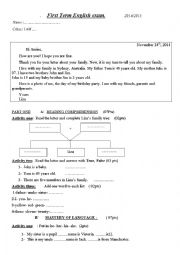 English Worksheet: Family Profile