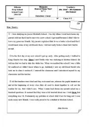 English Worksheet: END OF TERM 1  TEST 9TH FORM