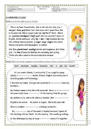 English Worksheet: 7th end term 1