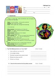 English Worksheet: English test 6th grade (Portugal)