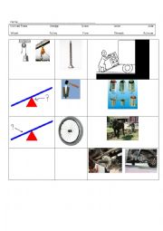 English Worksheet: Simple Machines Vocab Grid Worksheet