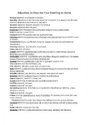 English Worksheet: Adjectives for describing furniture