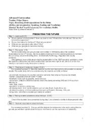 English Worksheet: PREDICTING THE FUTURE