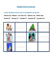 English Worksheet: CELEBRATIONS IN ENGLAND