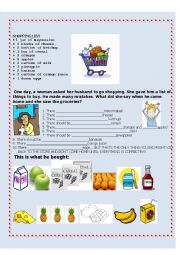 The shopping list - nouns and quantifiers