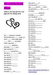 English Worksheet: Heroes (we could be)