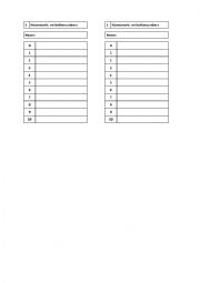 English Worksheet: Homework 1-10