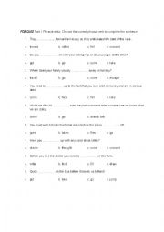 FCE QUIZ (topic vocabulary and phrasal verbs) with ANSWER KEY