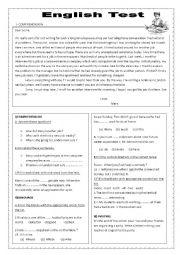 English Worksheet: English test