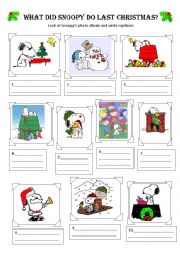 English Worksheet: What did Snoopy do last Christmas?