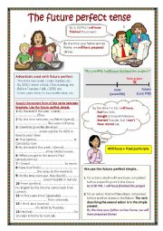 English Worksheet: The future perfect tense.