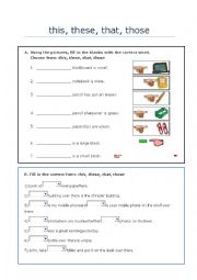 English Worksheet: This/That/These/Those, Mine/Yours/His/Hers/Ours/Theirs