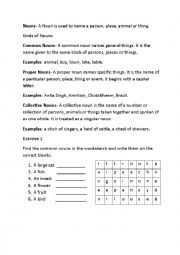 English Worksheet: nouns