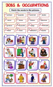English Worksheet: Jobs and Occupations: matching_6