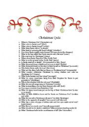 English Worksheet: Christmas Game Show Style Quiz