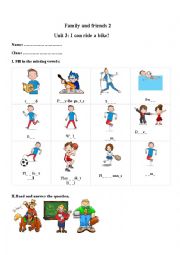 English Worksheet: Family and friends 2 unit 3