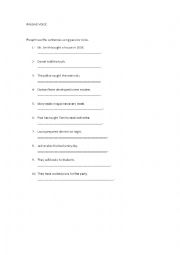 English Worksheet: Passive Voice