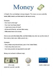 English Worksheet: Money