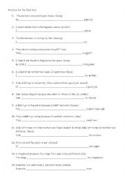 English Worksheet: SENTENCE TRANSFORMATION