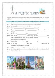 English Worksheet: A trip to Paris