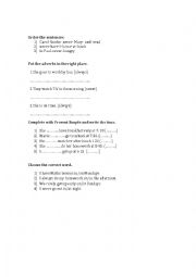 English Worksheet: Present Simple Adverbs of Frequency
