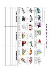 English Worksheet: MEANS OF TRANSPORT