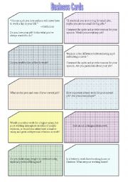 English Worksheet: 50 conversation cards II, work and business