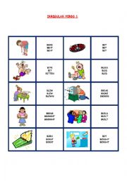 English Worksheet: IRREGULAR VERBS PICTIONARY 1