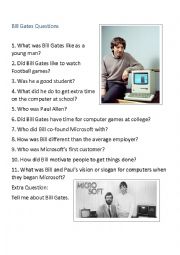 English Worksheet: Bill Gates Video Questions